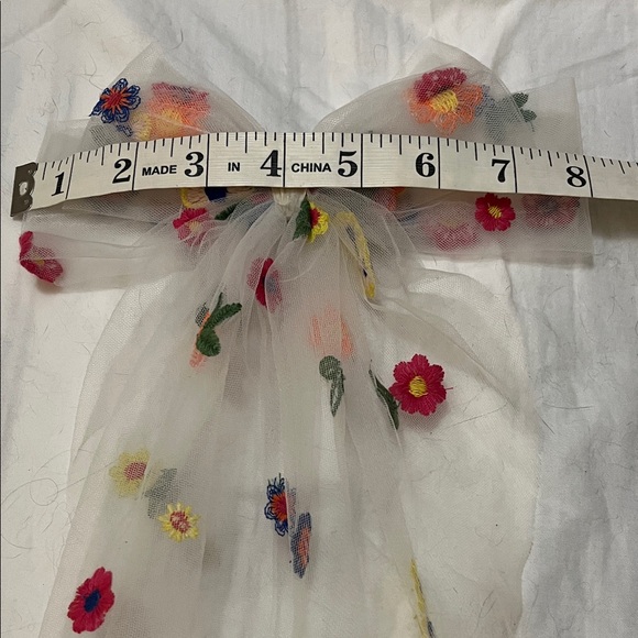Altar'd State Floral Embroidered Hair Bow - Picture 3 of 3
